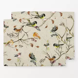 Tischset Vogel Tier Herbst Cottage