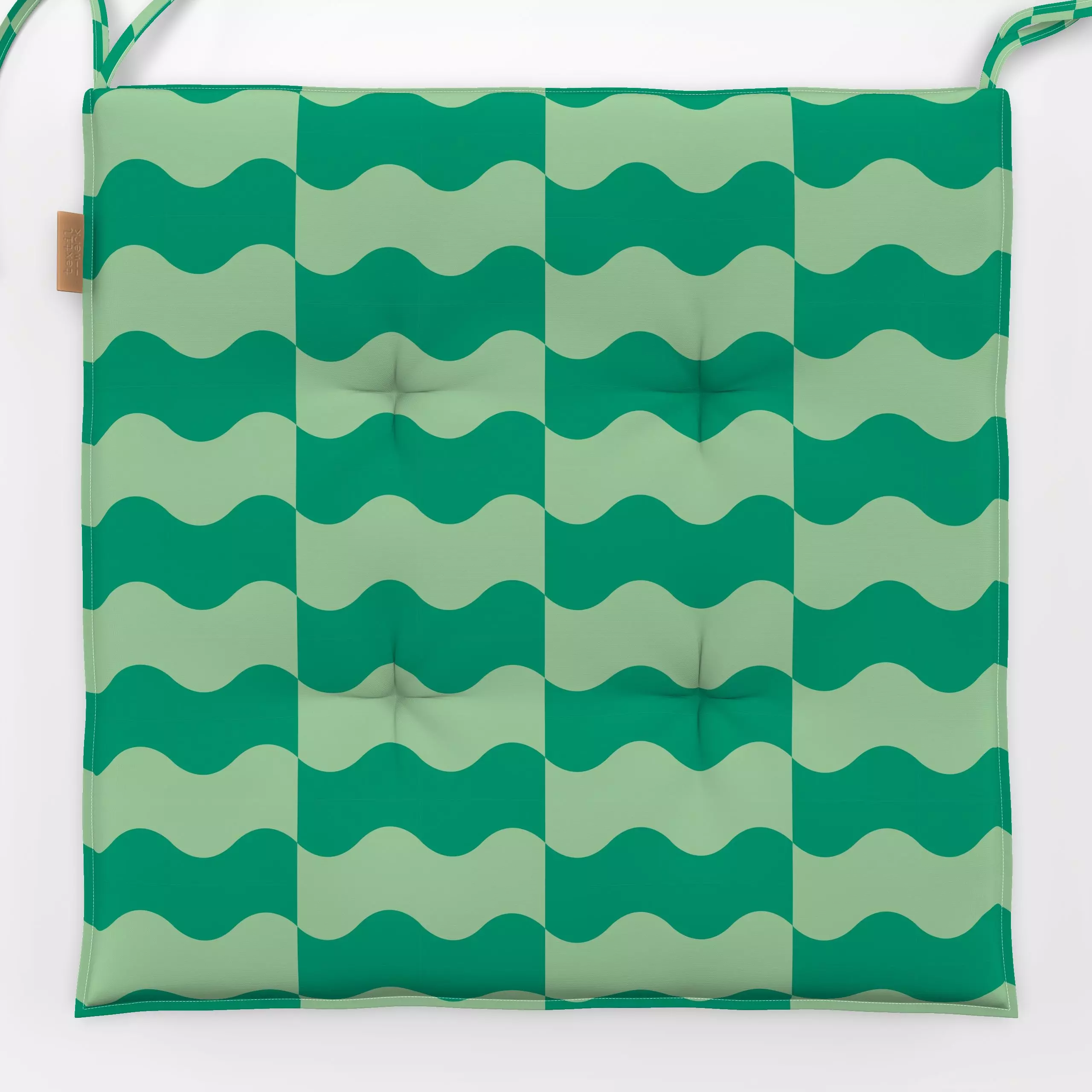 Sitzkissen Rayas Onduladas verde - Symbole & Muster, Retro & Vintage - von „Karen Menzenbach"; Streifen, Limette, Sommer, gr...