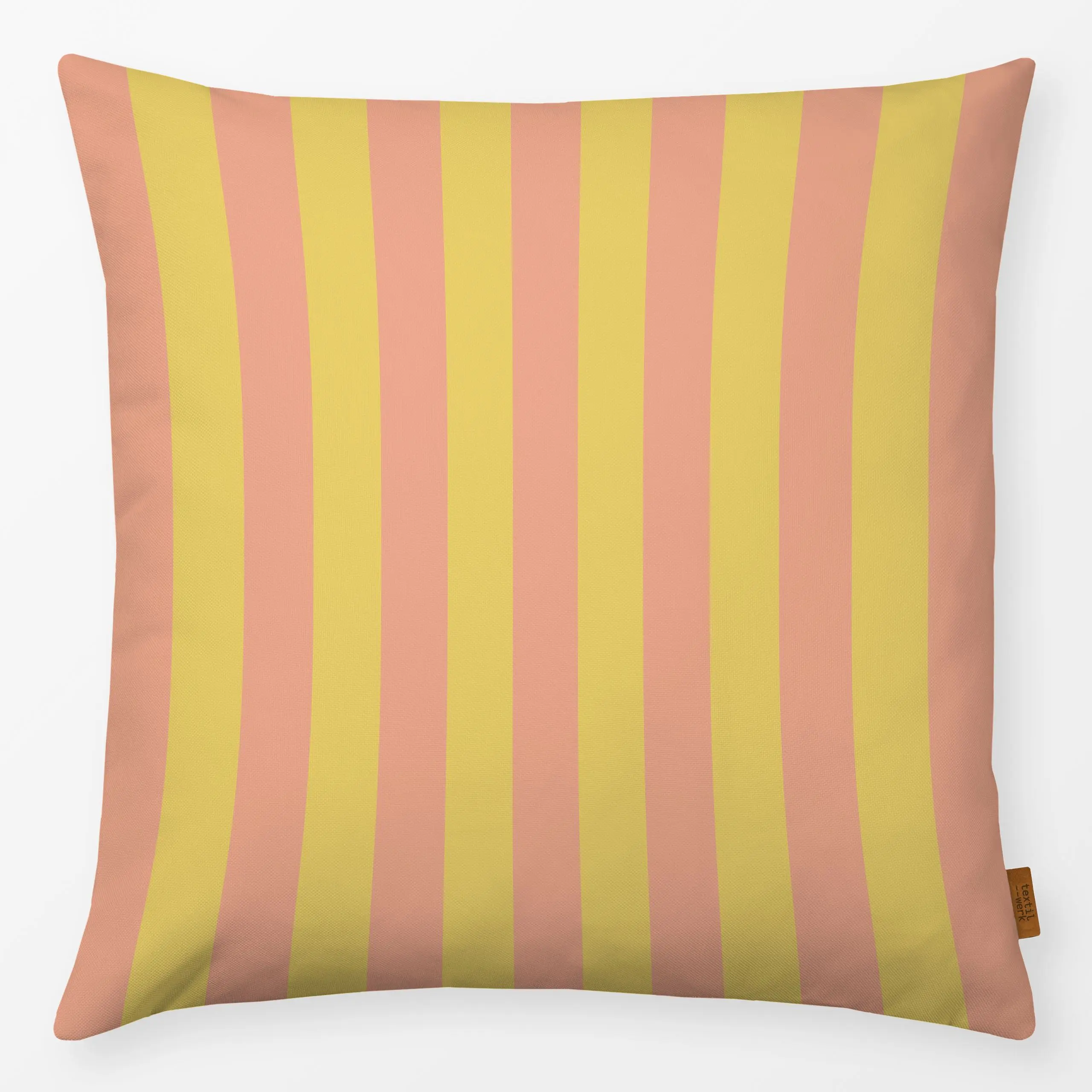 Kissen Soft stripes apricot gelb - Symbole & Muster - von „Carolin Vonhoff"; Streifen, Kissen, Sommer, hell, gestreift, apri...