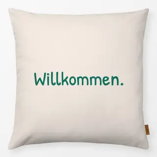Kissen Willkommen beige