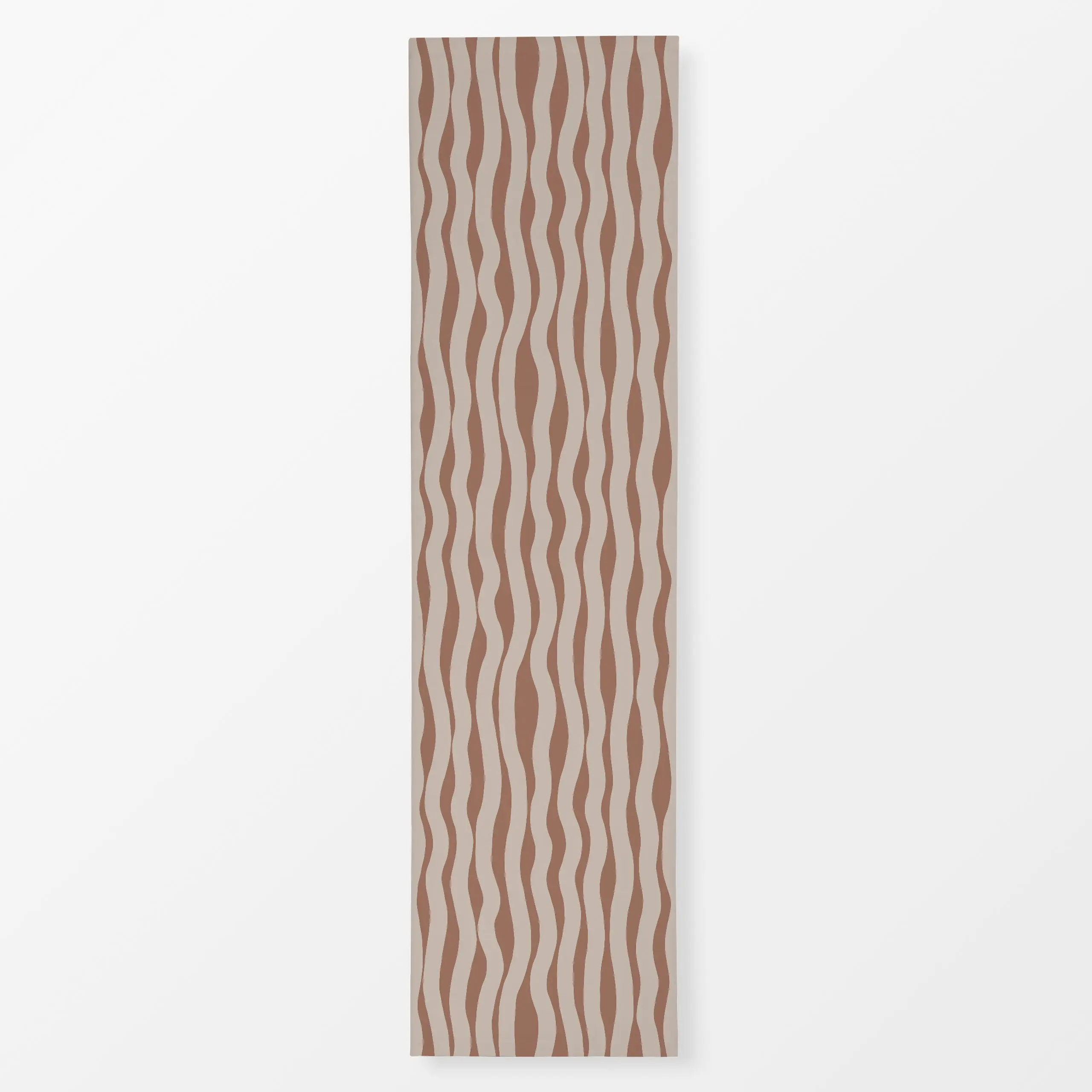 Tischläufer Wellen Streifen beige mocha - Herbst, Symbole & Muster - von „Studio Kesse"; Streifen, wellen, Herbst, organisch...