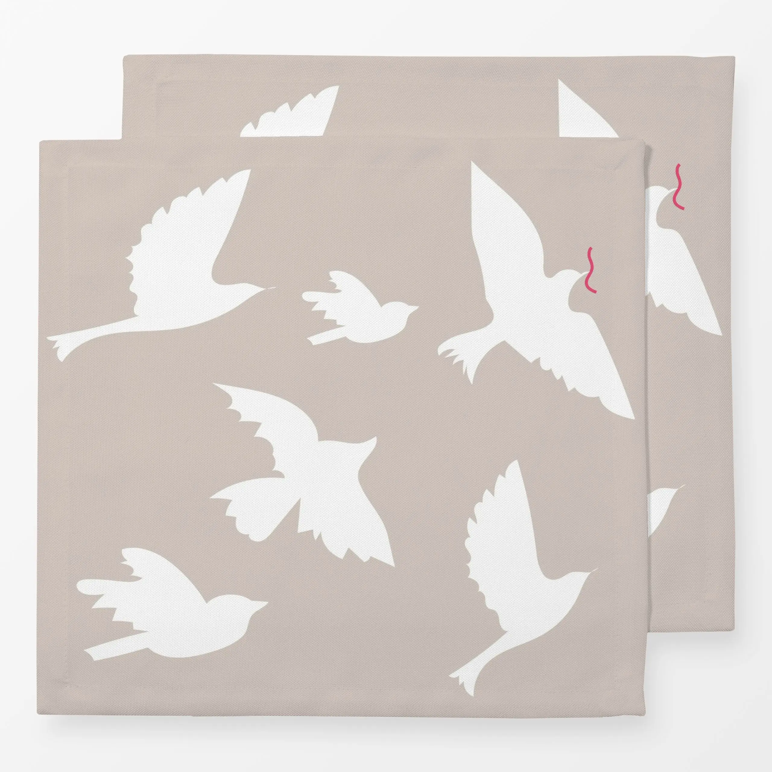 Servietten Early Bird Gets the Worm - Tiere, Anlässe - von „KunstbyStephie"; minimal, Vogel, Geburt & Baby, Hochzeit, Taube,...