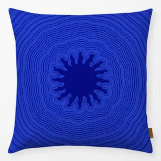 Kissen Sun Circle Waves blue