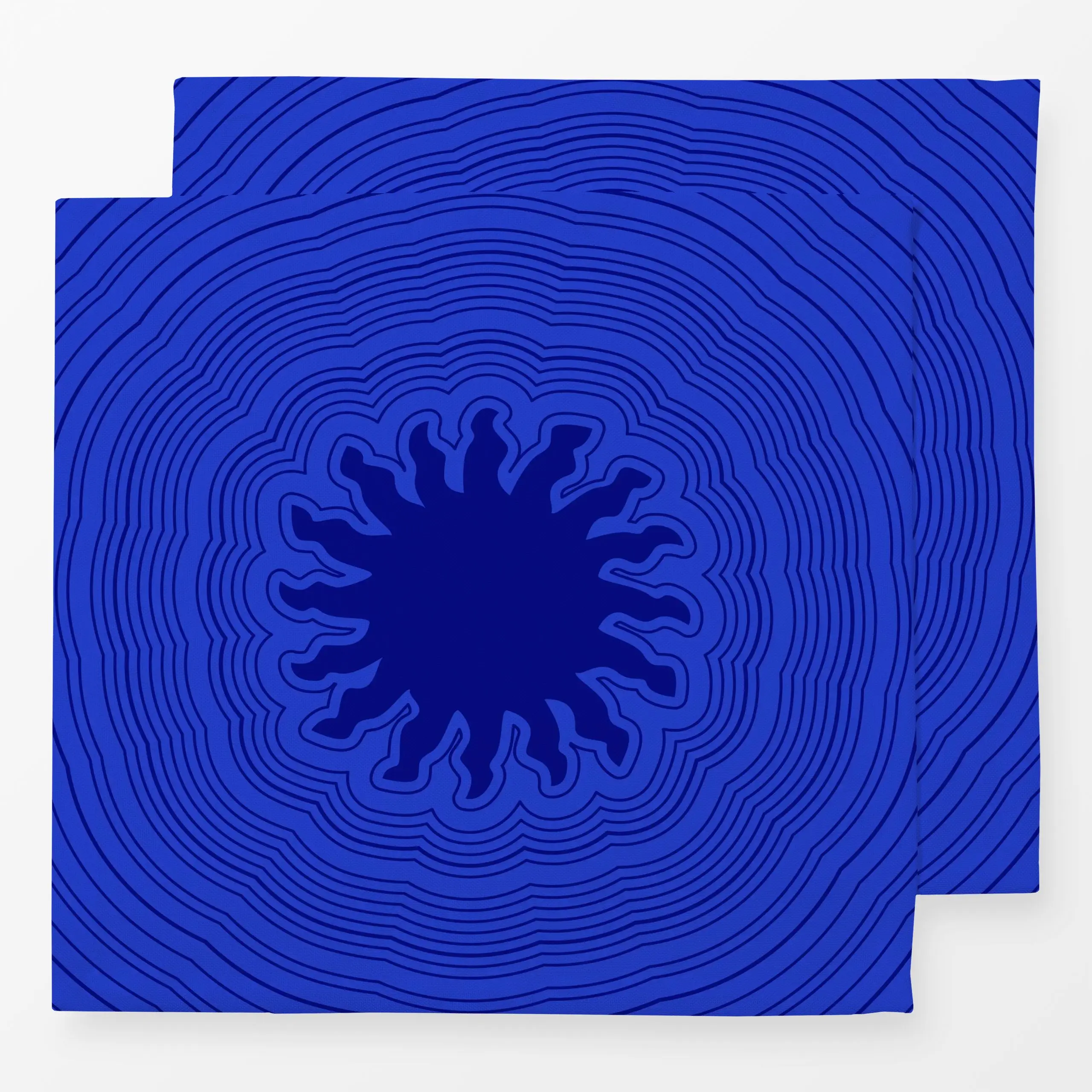 Servietten Sun Circle Waves blue - Natur & Landschaft, Sommer, Symbole & Muster - von „Karen Menzenbach"; boho, Linien, Wass...