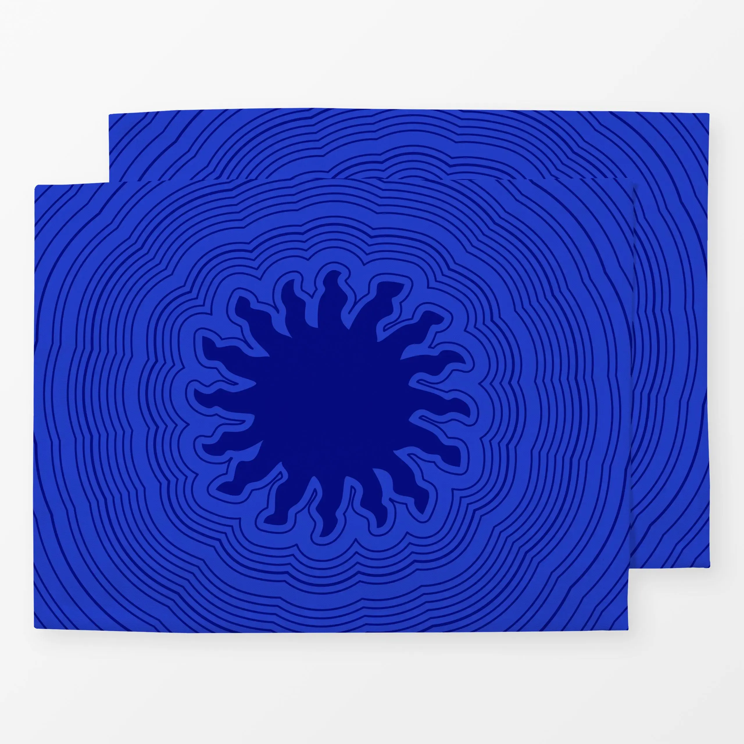 Tischset Sun Circle Waves blue, gemustert, Sommer, von Karen Menzenbach