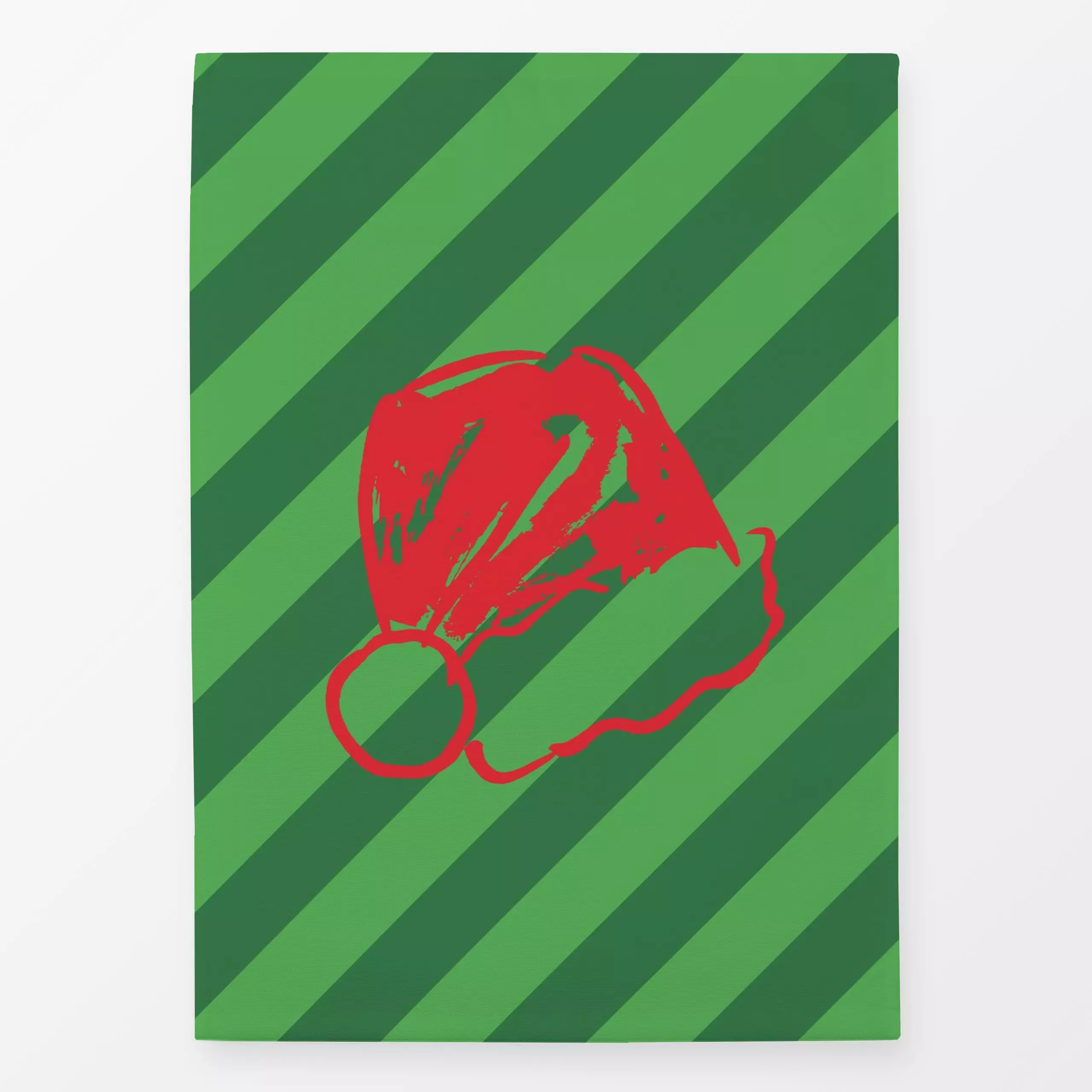 Geschirrtücher Santa Stripes Grün - Weihnachten, Anlässe - von „Kruth Design"; Streifen, Weihnachtsmann, Weihnachten, bunt, ...