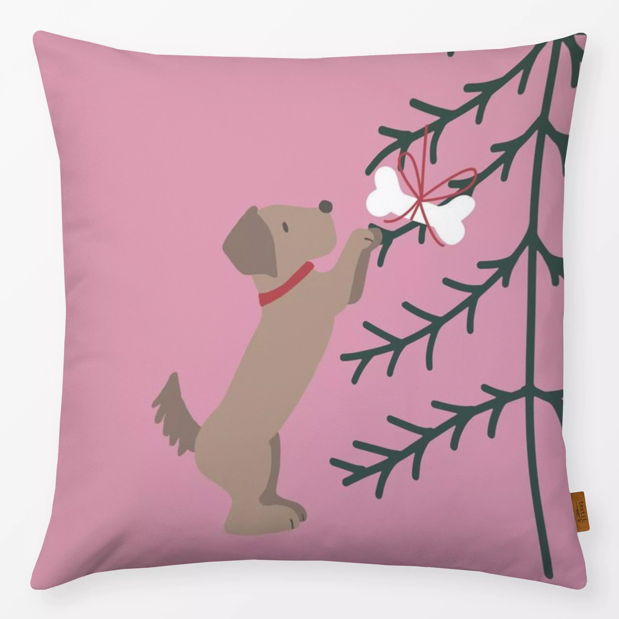 Kissen Christmas Dog - Kinderzimmer & Motive für Kinder, Weihnachten - von „Andrea Liesert"; Hund, Weihnachten, Kinderzimmer...