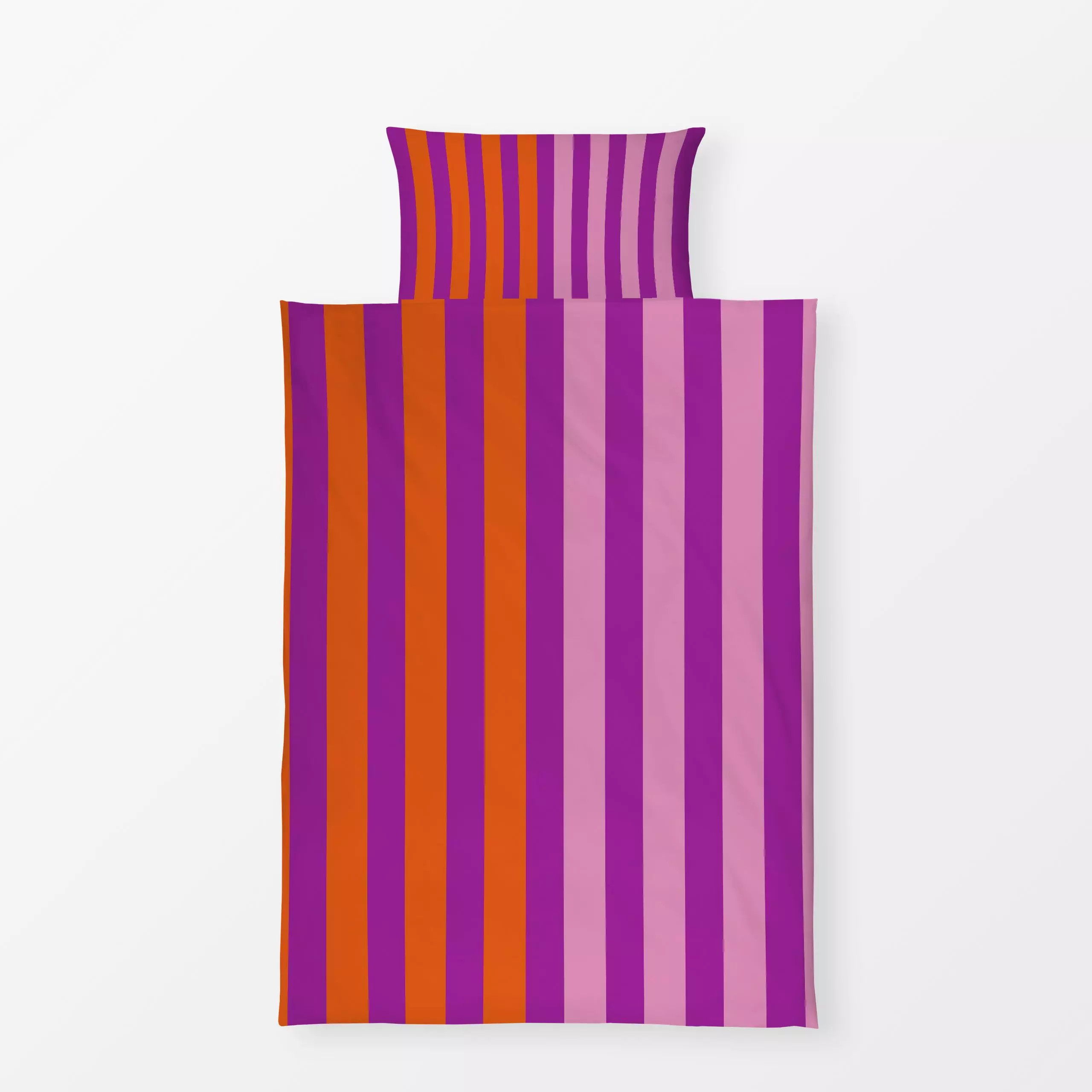 Bettwäsche Streifen Beere Orange - Symbole & Muster - von „Sophie Augustin Illustration"; Streifen, modern, gestreift, Strei...