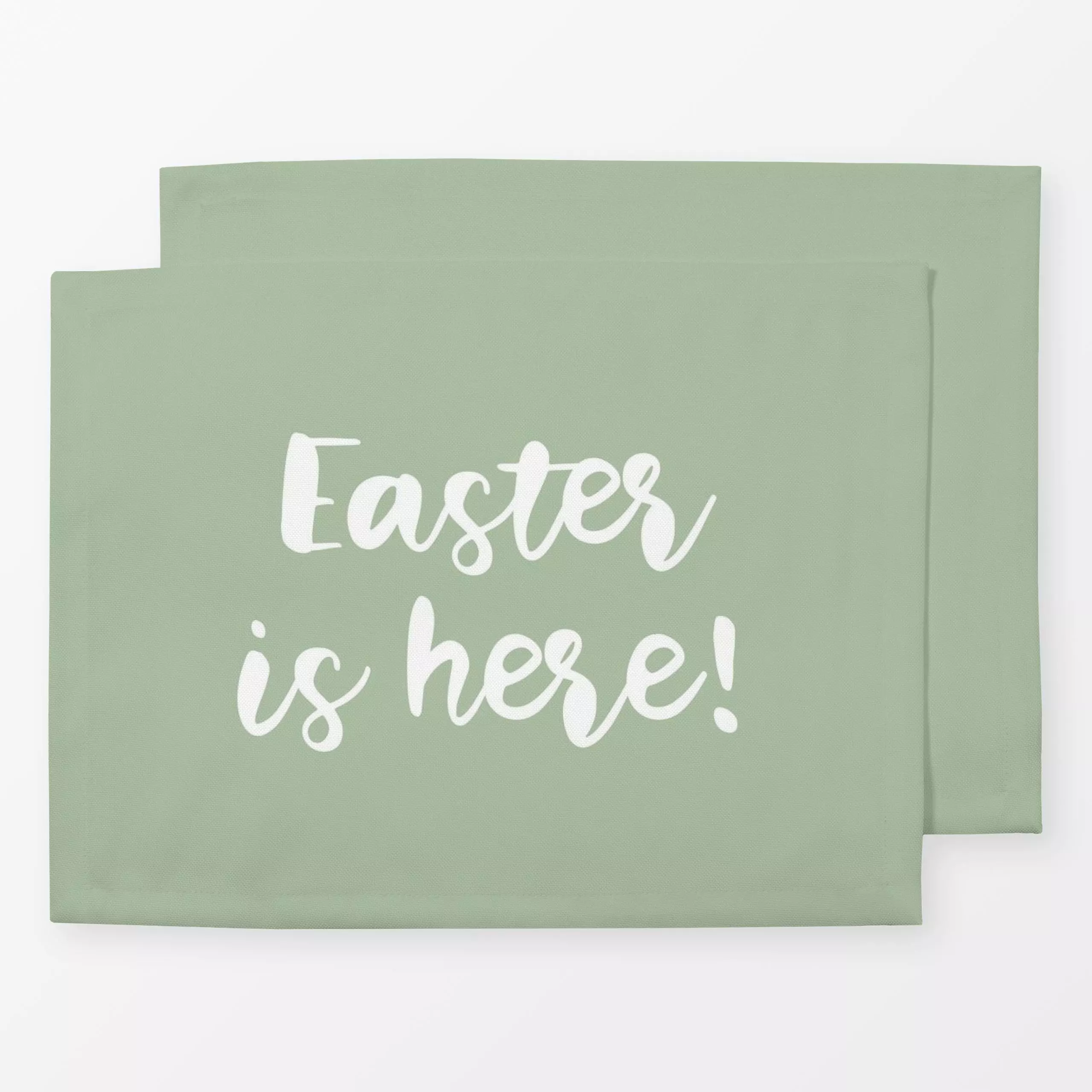 Tischset Easter Is Here Grün, Spruch, Ostern, von DEINKI Studio