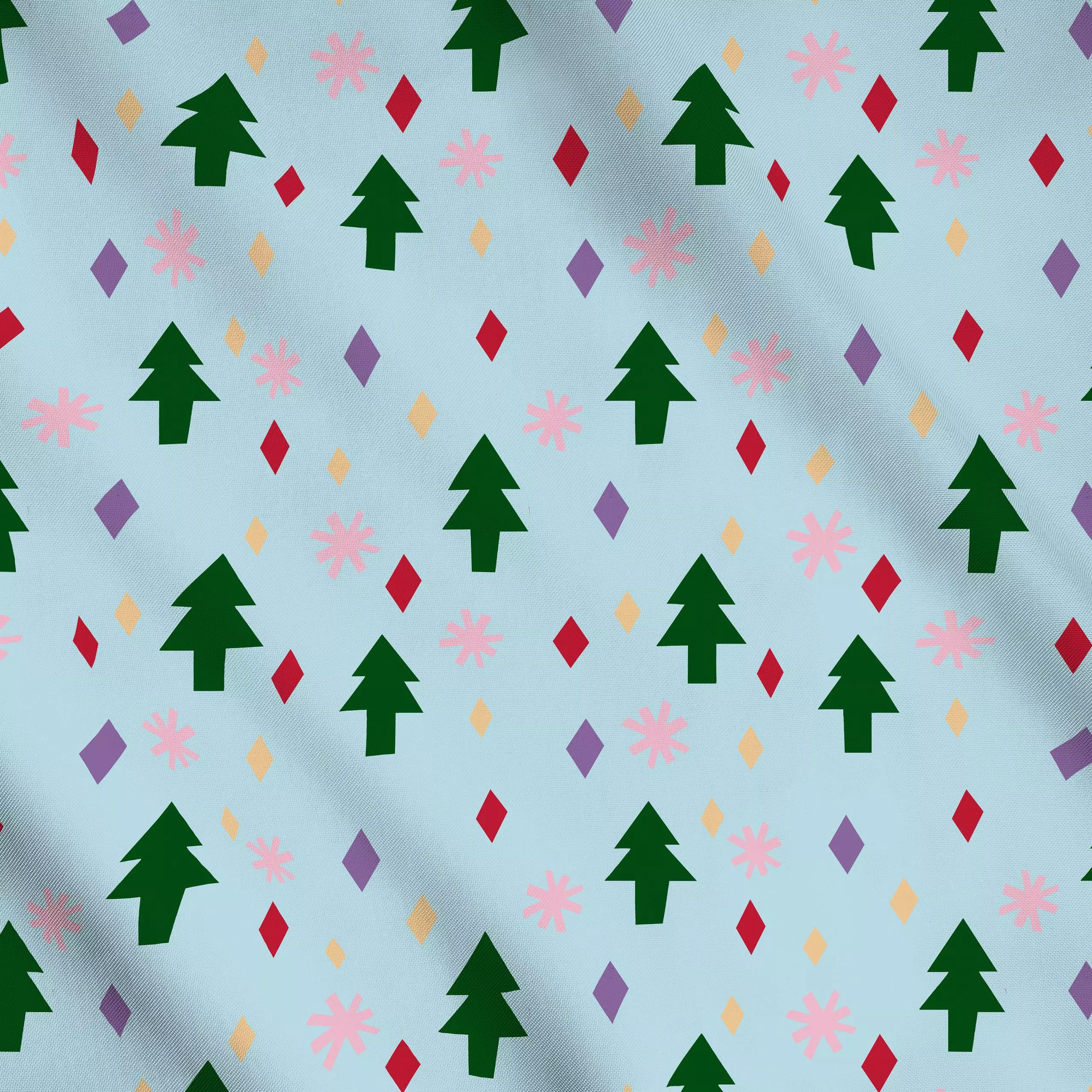 Meterware Sparkling Trees hellblau - Weihnachten, Symbole & Muster, Anlässe - von „Iris Knabenschuh Textildesign"; Tannenbau...