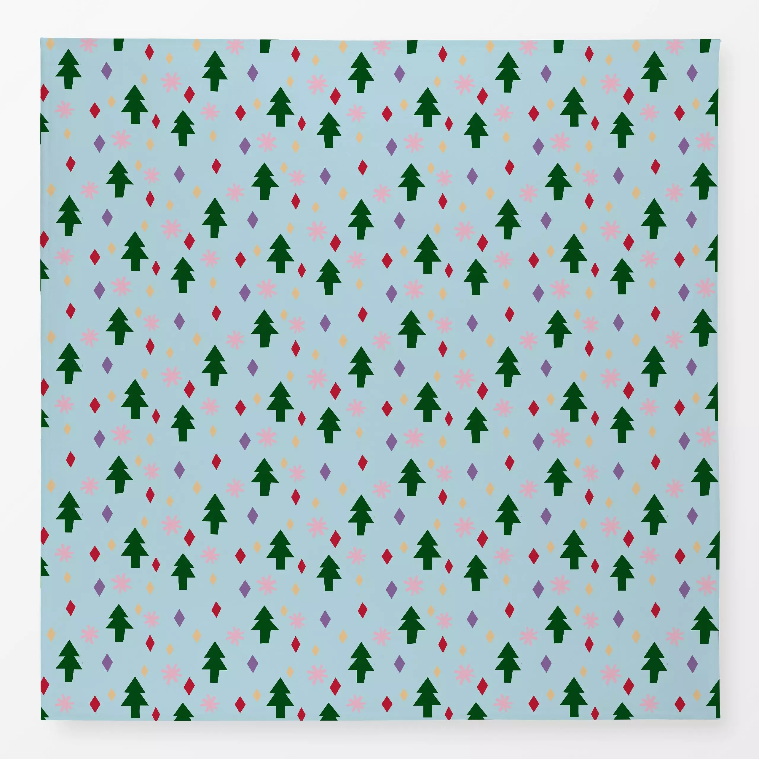 Tischdecke Sparkling Trees hellblau - Weihnachten, Symbole & Muster, Anlässe - von „Iris Knabenschuh Textildesign"; Tannenba...