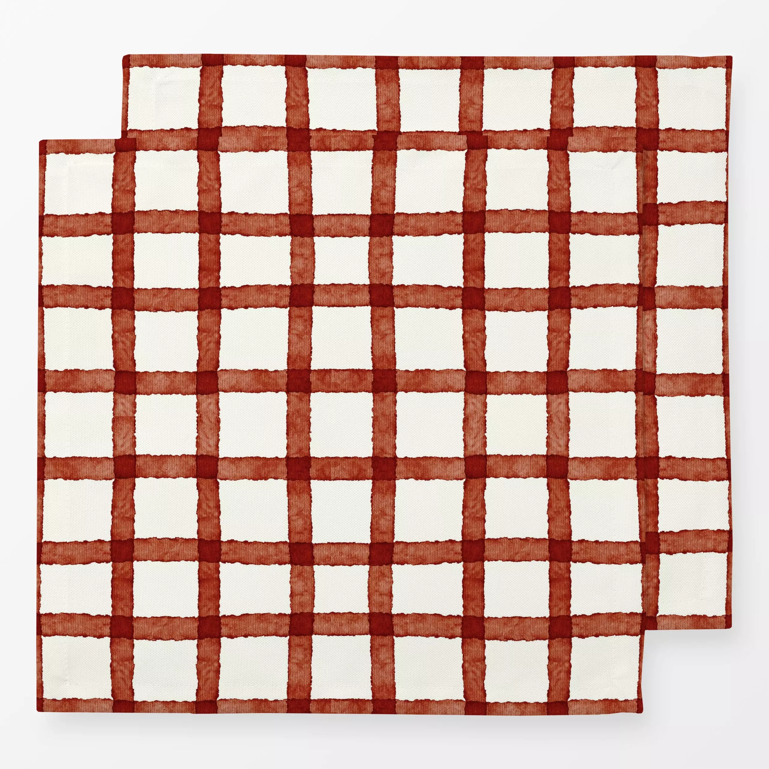 Servietten Cottage Herbst Gingham Red - Herbst, Weihnachten, Symbole & Muster - von „Monika Strigel"; Karo, Herbst, kariert,...