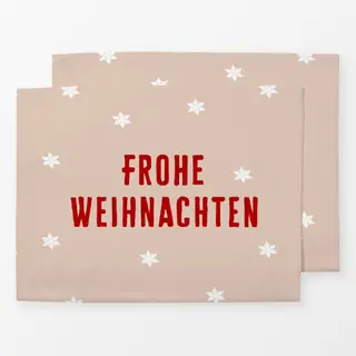 Tischset Frohe Weihnachten Sterne Beige