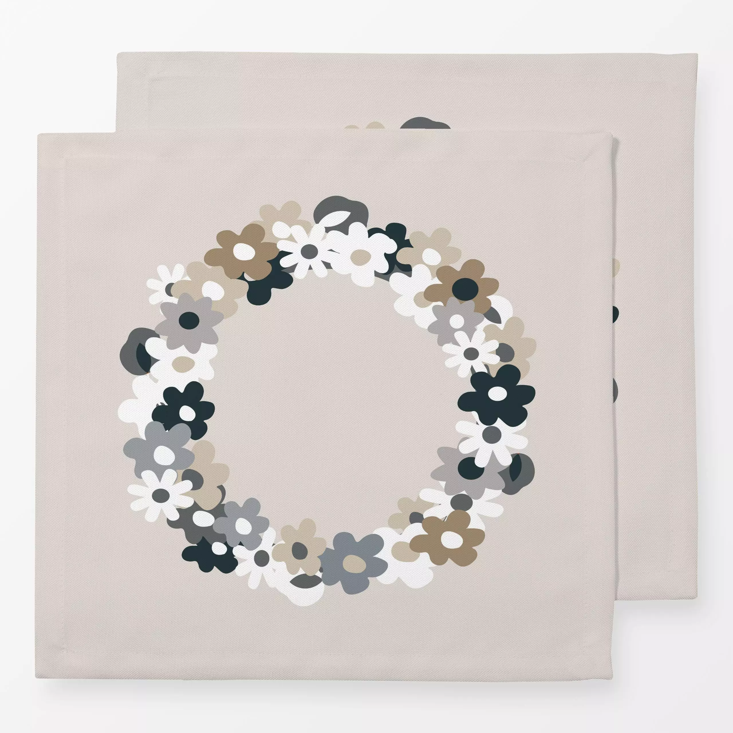 Servietten Blumenkranz Auf Beige - Blumen & Florales, Frühling, Ostern - von „Alisa Knöß"; geschenkidee, neutral, Gartendeko...