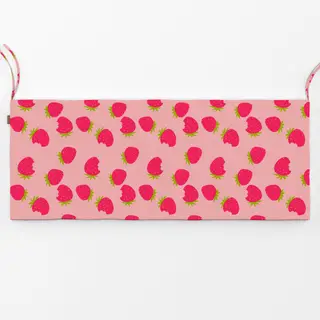 Bankauflage Erdbeeren Muster rosa