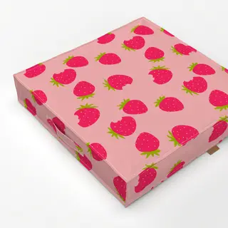 Bodenkissen Erdbeeren Muster rosa