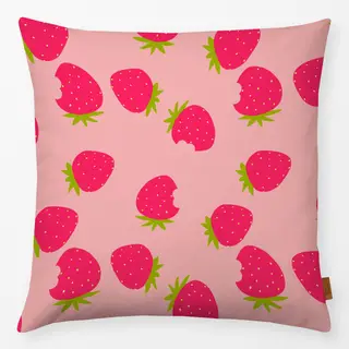 Kissen Erdbeeren Muster rosa