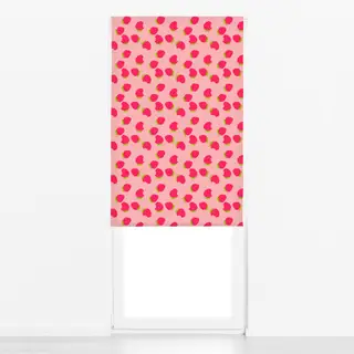 Raffrollo Erdbeeren Muster rosa