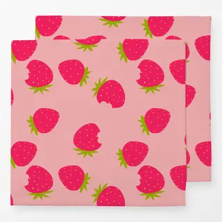 Servietten Erdbeeren Muster rosa