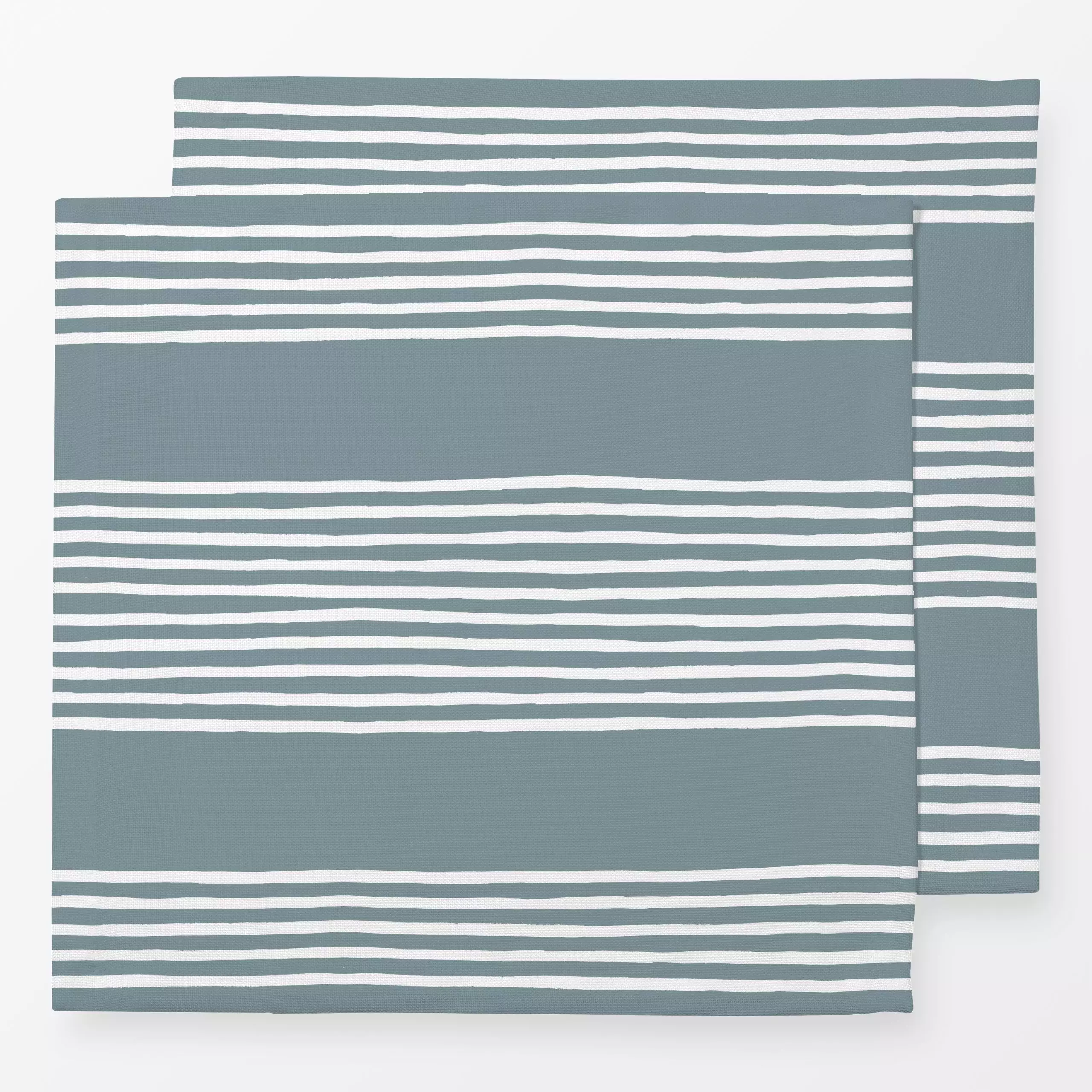 Servietten Streifen Graublau - Symbole & Muster - von „Katrin Graff"; Streifen, Meer, Strand, Sommer, maritim, Weiss, Nordis...