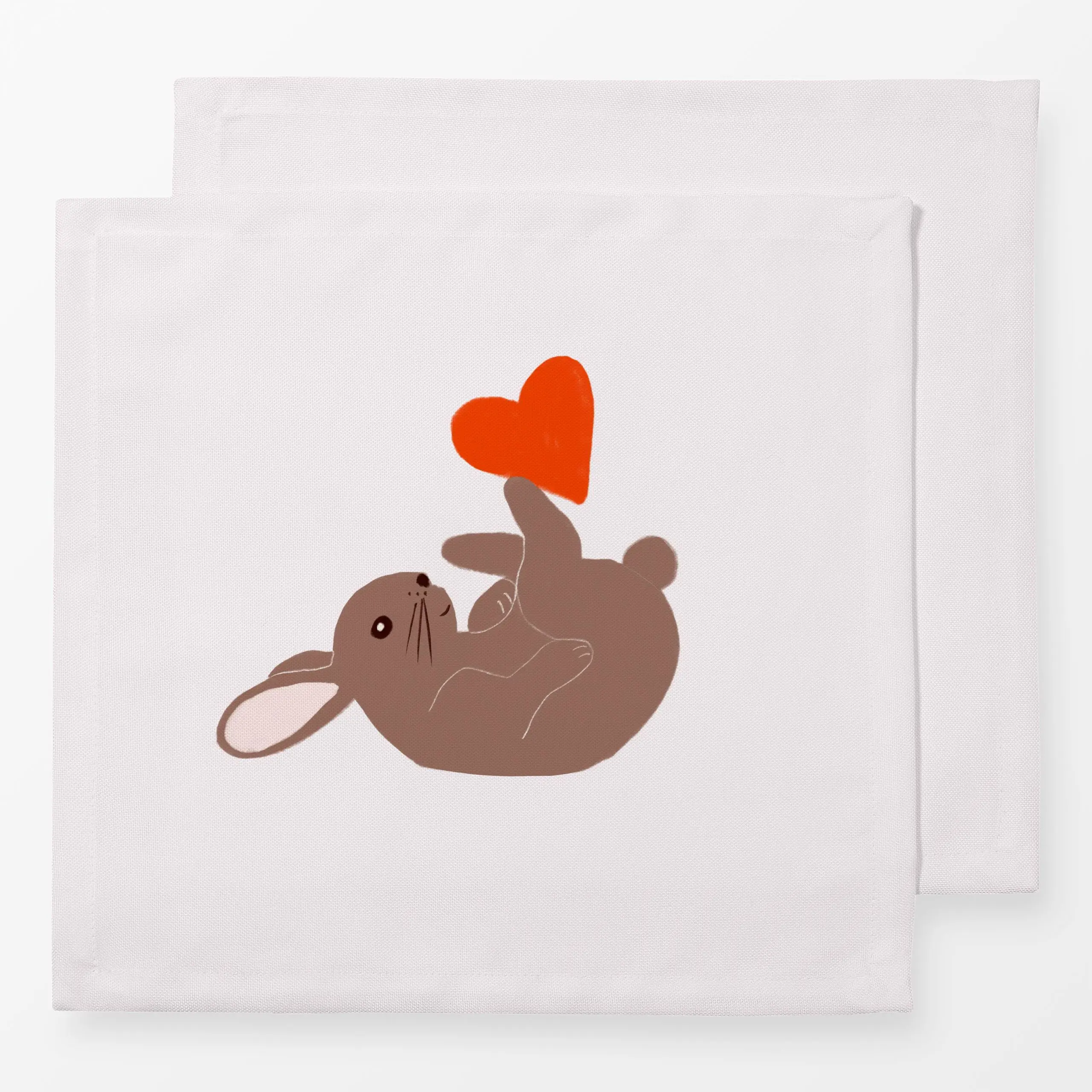 Servietten Osterhase mit Herz - Frühling, Tiere, Ostern - von „Sophie Augustin Illustration"; Hase, niedlich, Kaninchen, Ost...