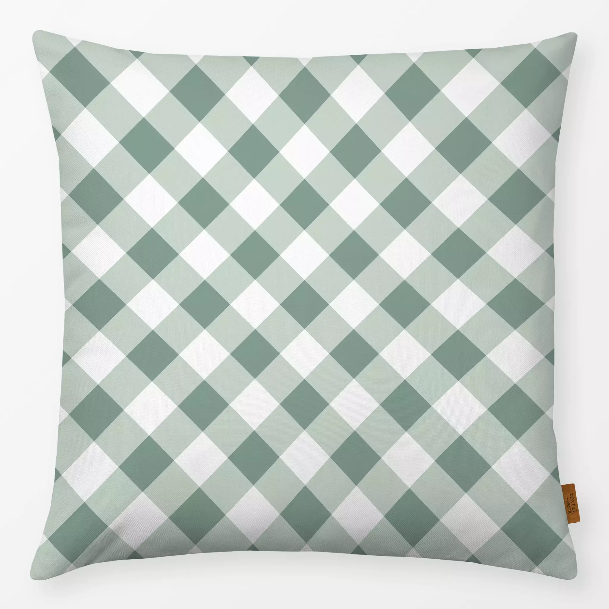 Kissen Kissen Gingham diagonal grün