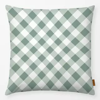 Kissen Gingham diagonal grün