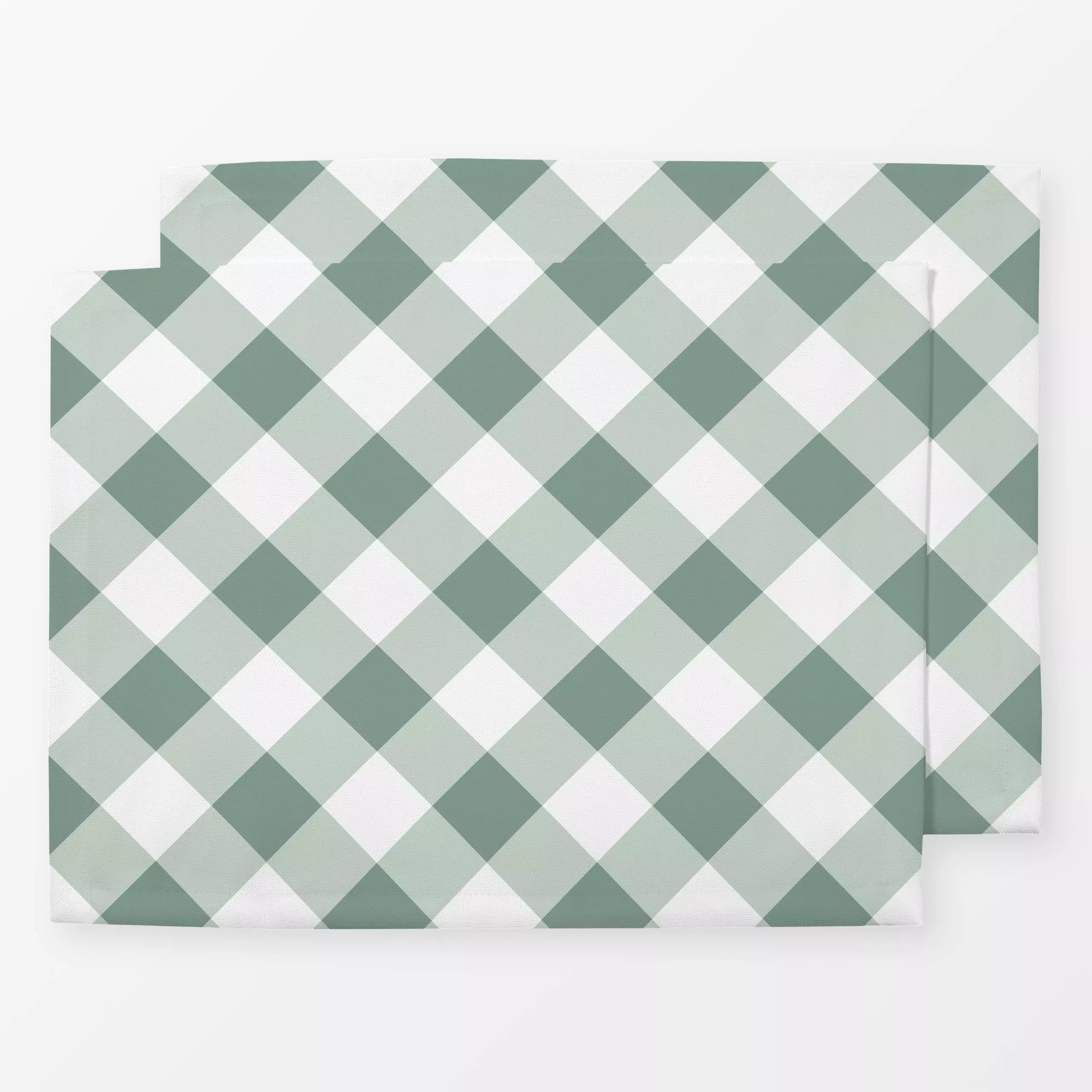 Tischset Gingham diagonal grün, gemustert, Ostern, von Katrin Graff