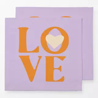 Servietten LOVE letters - lila orange