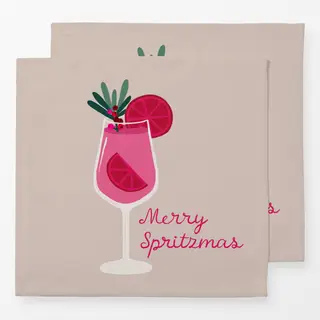 Servietten Merry Spritzmas rosa beige