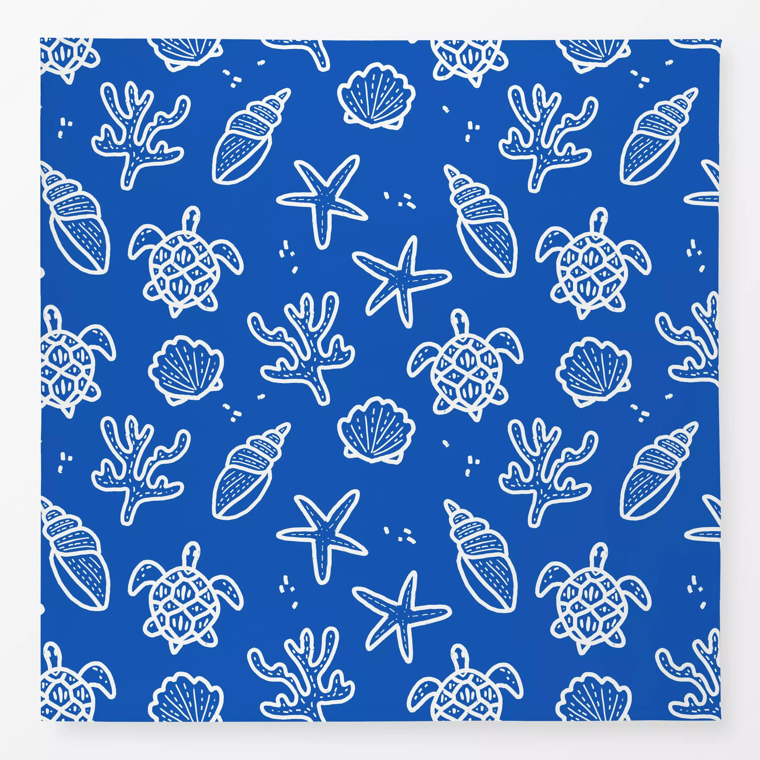 Tischdecke Allover Shell blue, Sommer, von Kruth Design