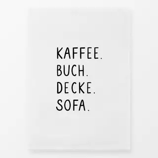 Geschirrtuch Kaffee Spruch Schwarzweiß