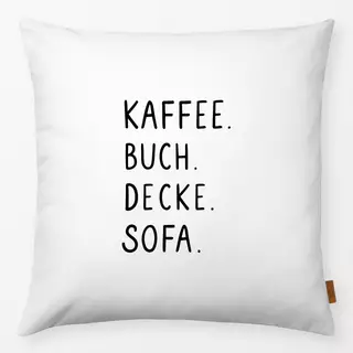 Kissen Kaffee Spruch Schwarzweiß
