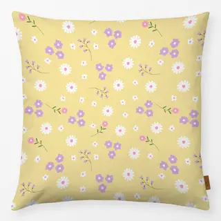 Kissen Blumenmuster Gelb