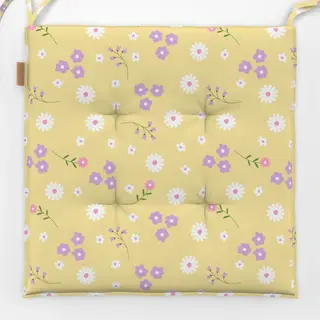 Sitzkissen Blumenmuster Gelb