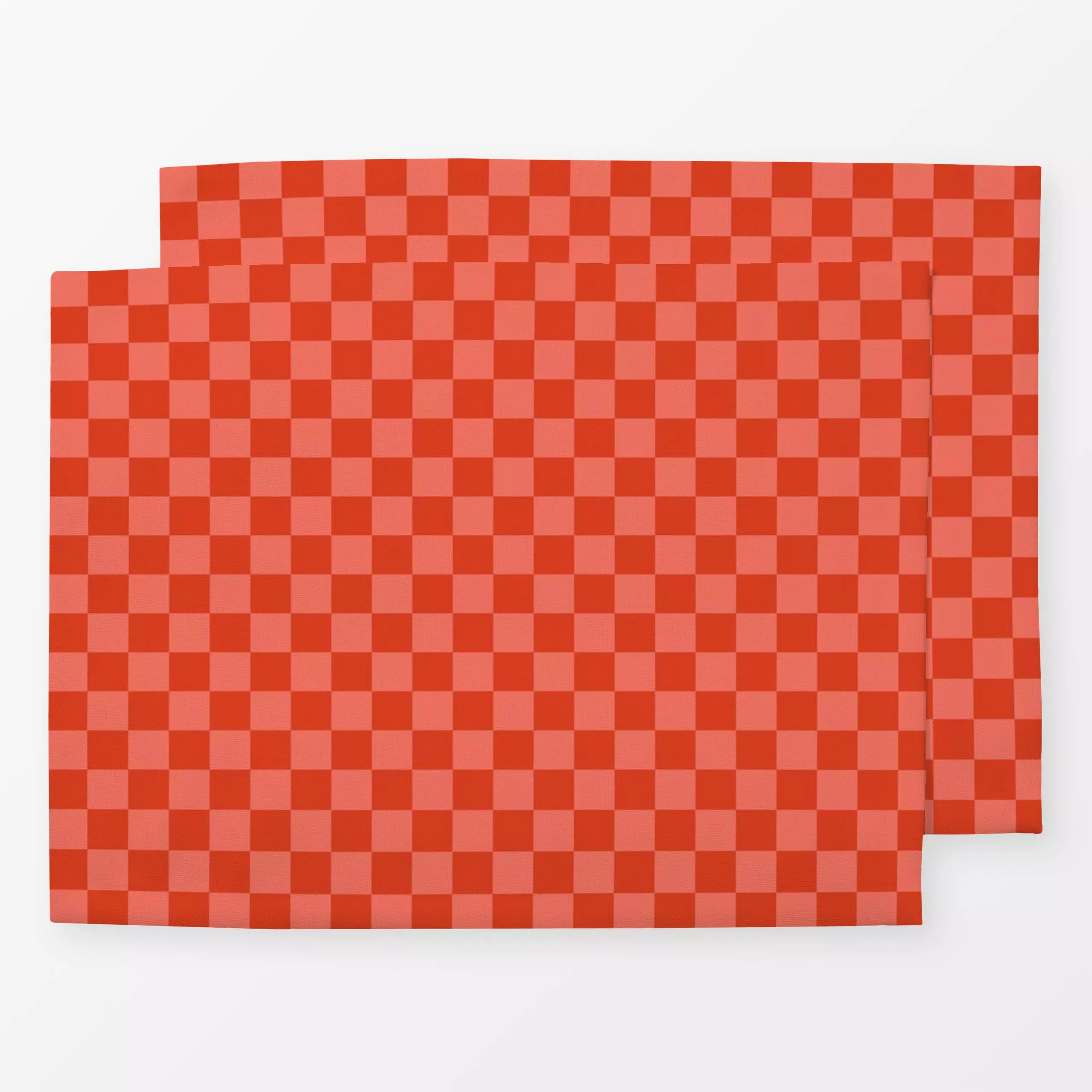 Tischset Schachbrett Rot - Symbole & Muster - von „DEINKI"; bunt, kariert, kleinkarriert, Schachbrett, Schachbrettmuster
