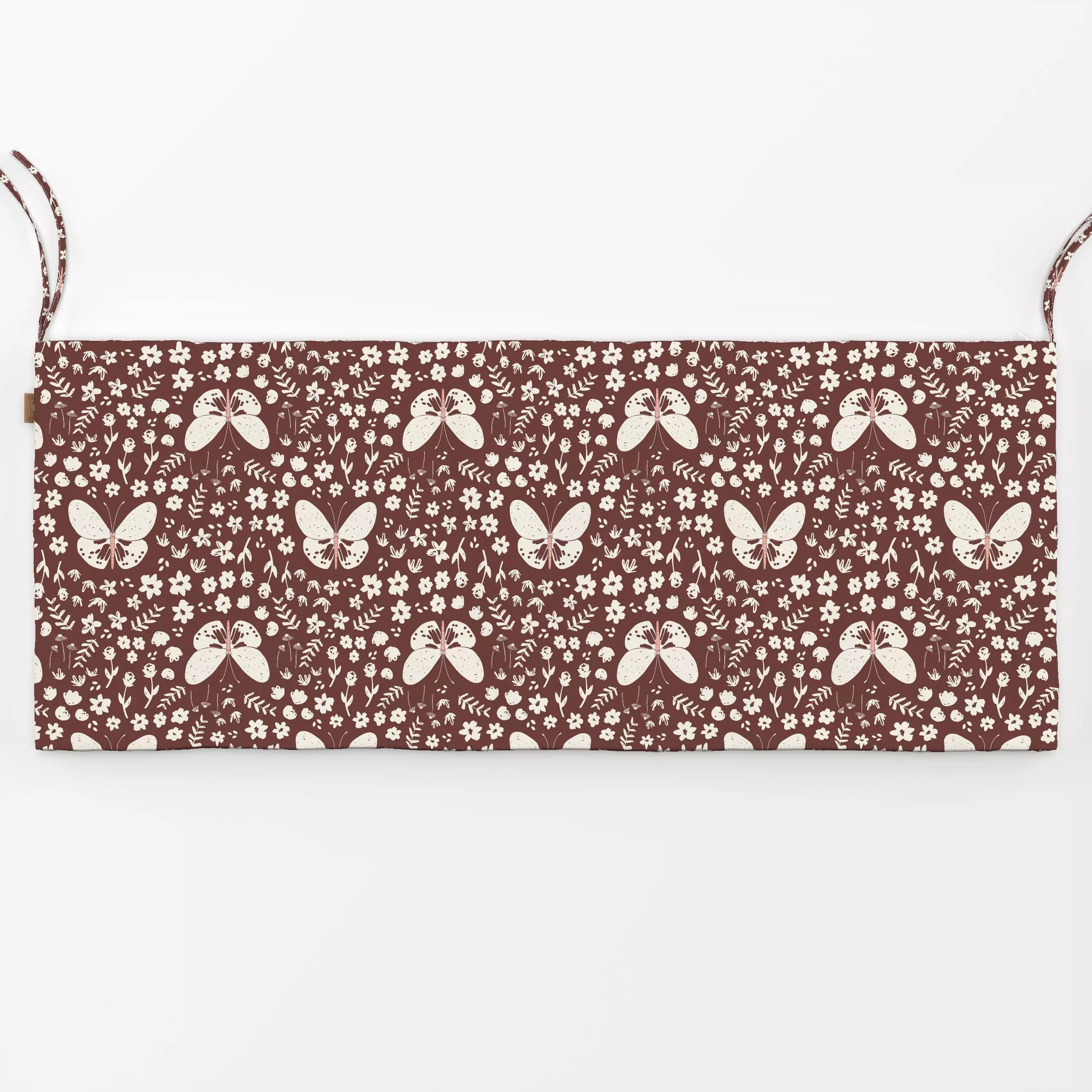 Bankauflage Schmetterling und Blume braun - Frühling, Tiere, Symbole & Muster - von „Kathrin Woo"; boho, Muster, Schmetterli...