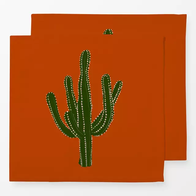 Servietten Kaktus Orange von Sophie Augustin Illustration - Der Onlineshop  fr Heimtextilien aus Europa