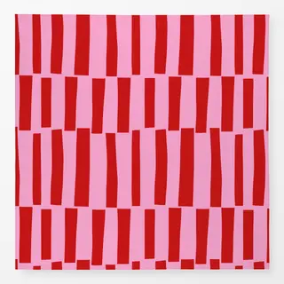 Tischdecke Rote Streifen auf Blütenpink