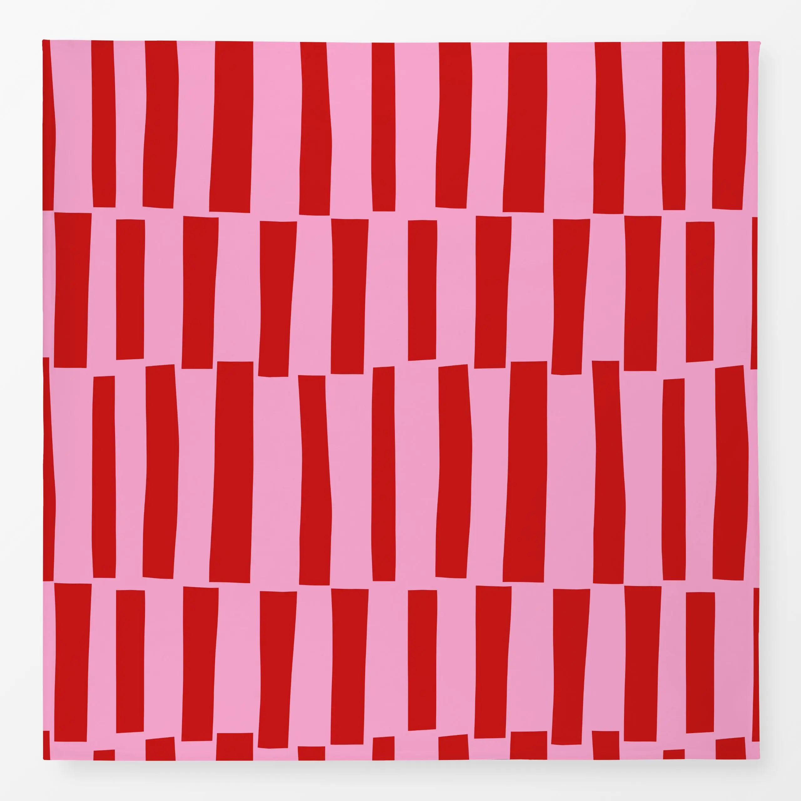 Tischdecke Rote Streifen auf Blütenpink, gemustert, Frühling, von Lisa Jasmin Bauer