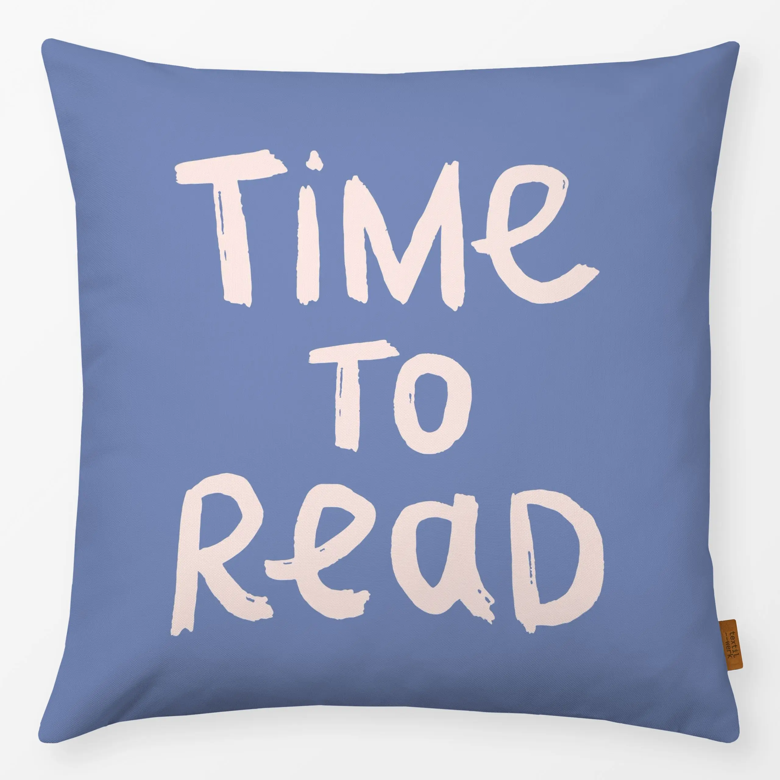 Kissen Lesen Spruch Blau Wendekissen - Sprüche & Schriftzüge - von „Kathrin Woo"; typografie, Spruchkissen, Lesen, Sofakisse...