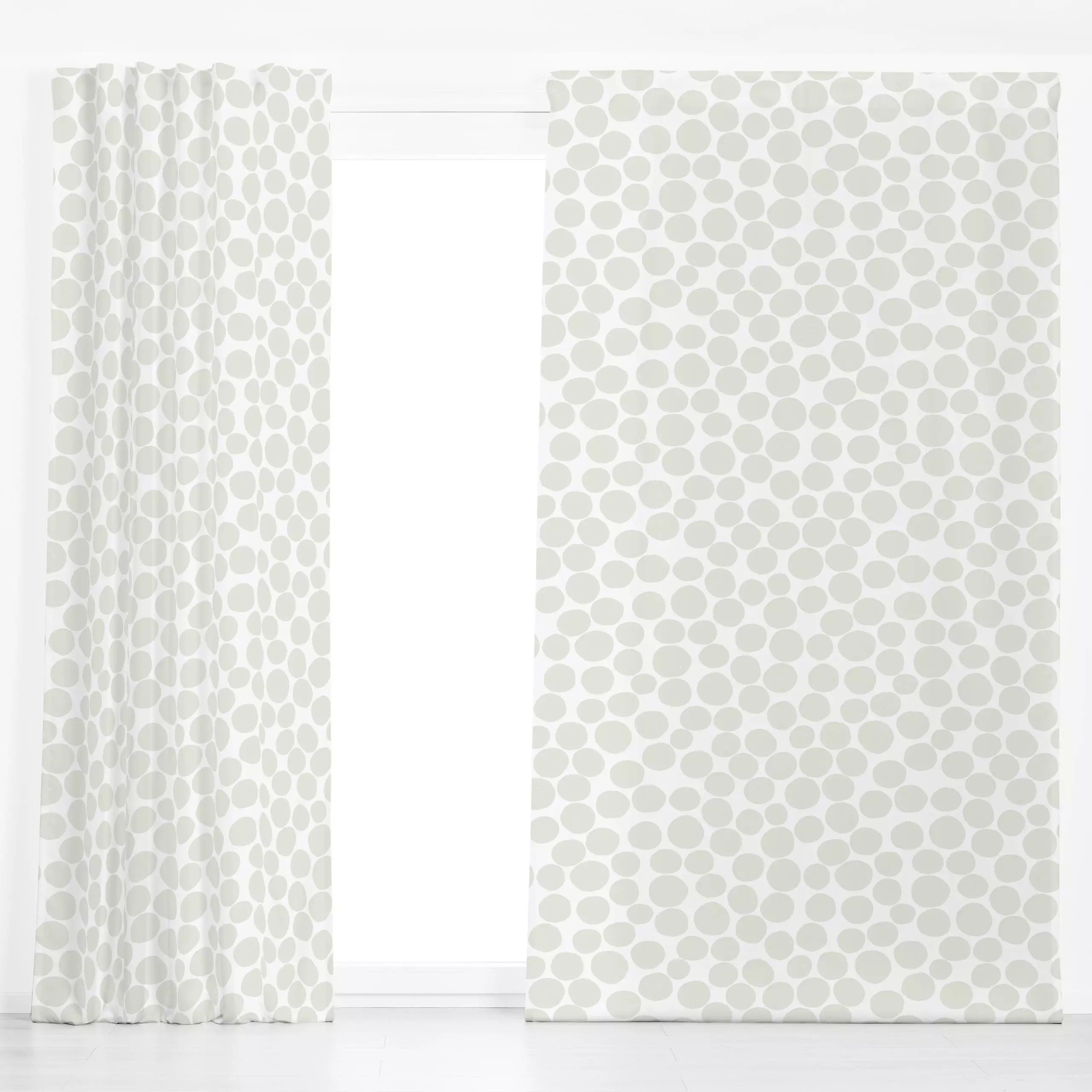 Dekovorhang Circle Silver - Symbole & Muster - von „Studio ROSAGRAU"; Dots, Nature, natural, dotted, Naturals