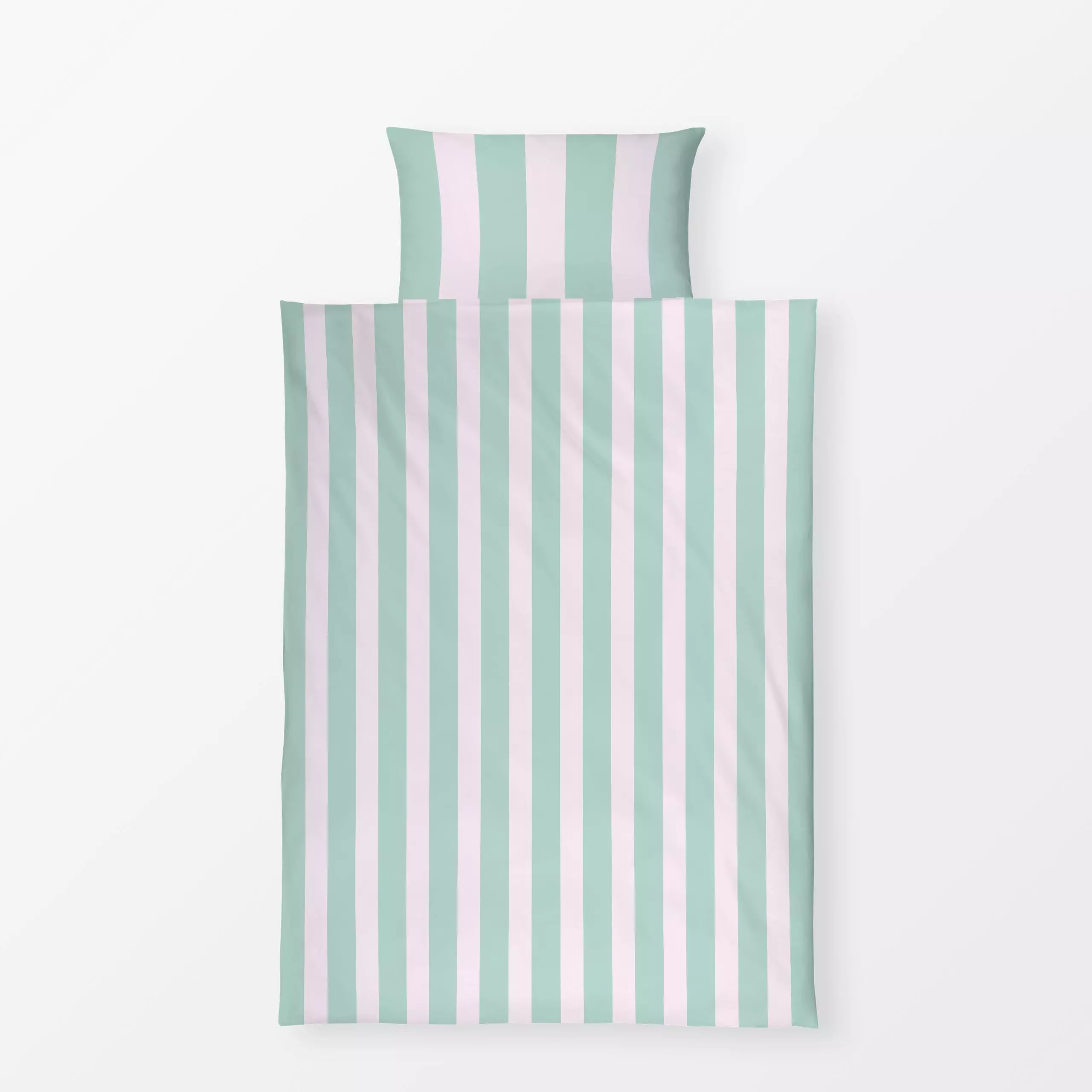Bettwäsche Rayas turquesa - Frühling, Sommer, Symbole & Muster - von „Karen Menzenbach"; Muster, Streifen, beige, Sommer, bl...