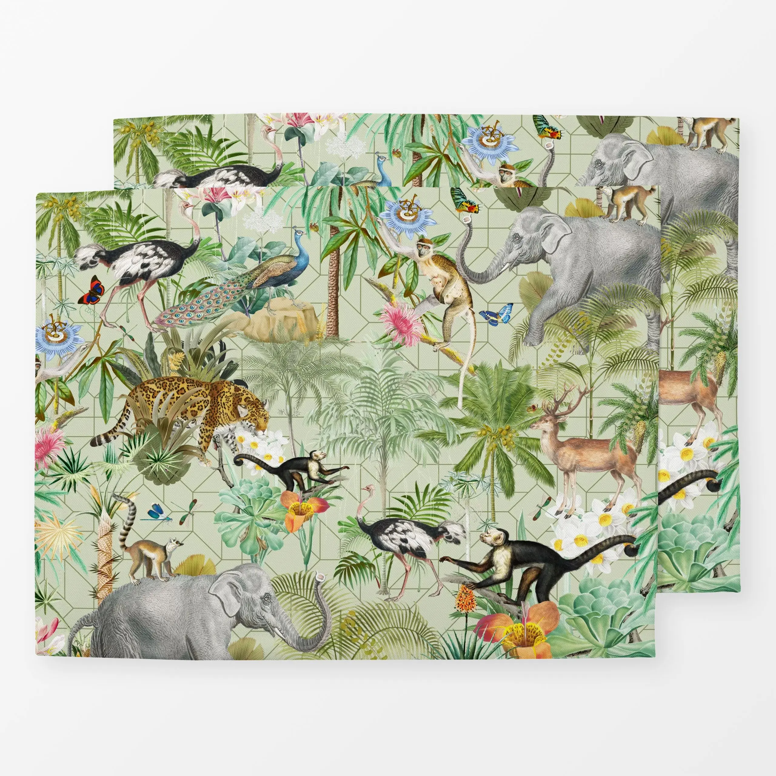 Tischset Tropischer Jungle Garten 4 - Sommer, Pflanzen & Botanik, Safari & Dschungel - von „Uta Naumann"; boho, Natur, tropi...