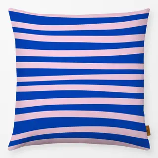 Kissen Stripes Blau Rosa