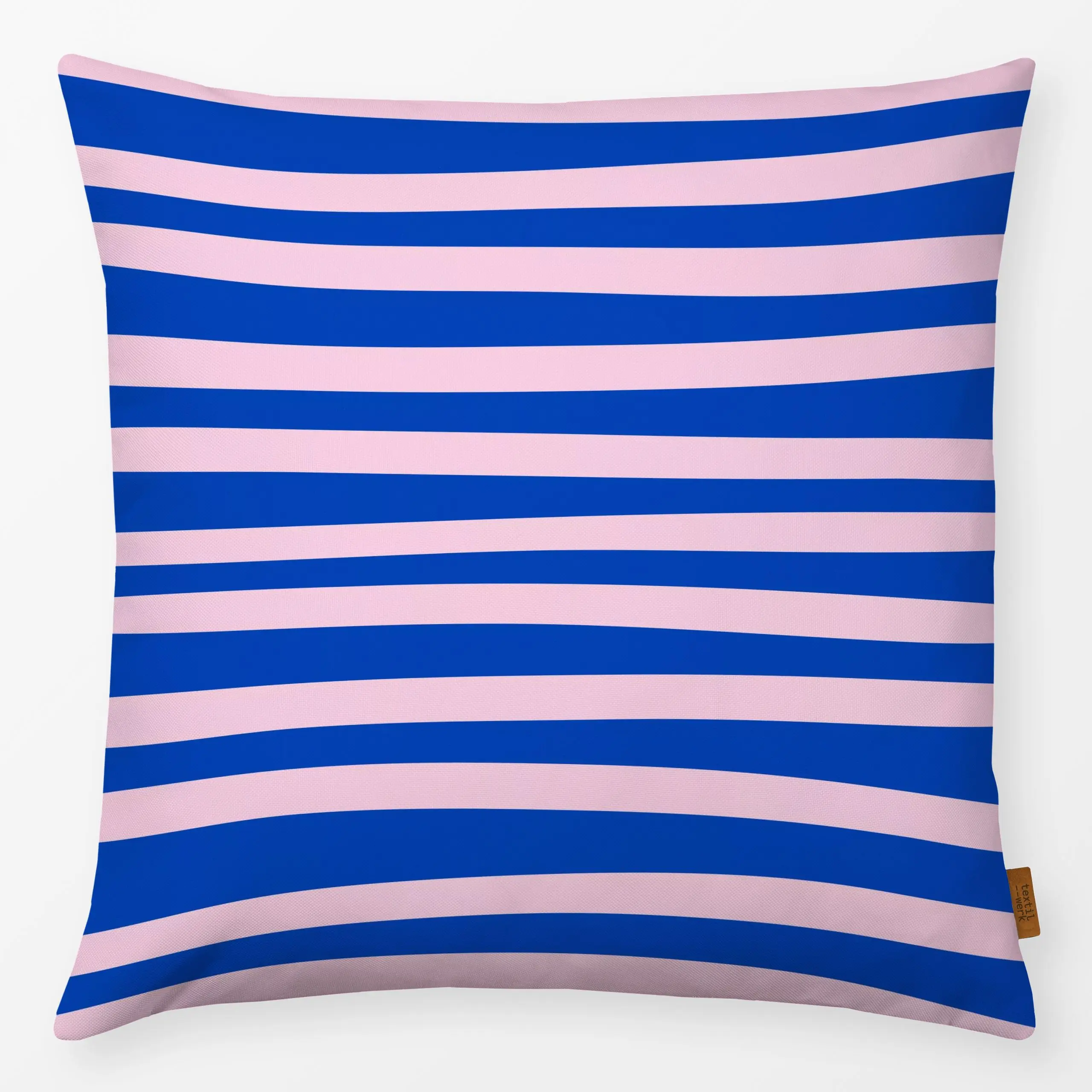 Kissen Stripes Blau Rosa - Herbst, Symbole & Muster - von „textilwerk"; Illustration, Cozy, Sommer, trend, Haus, typografie,...