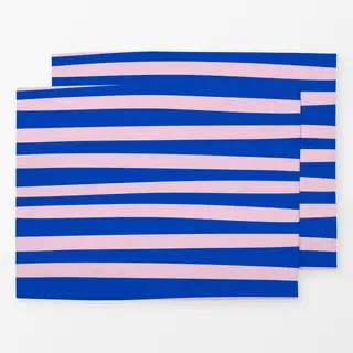 Tischset Stripes Blau Rosa