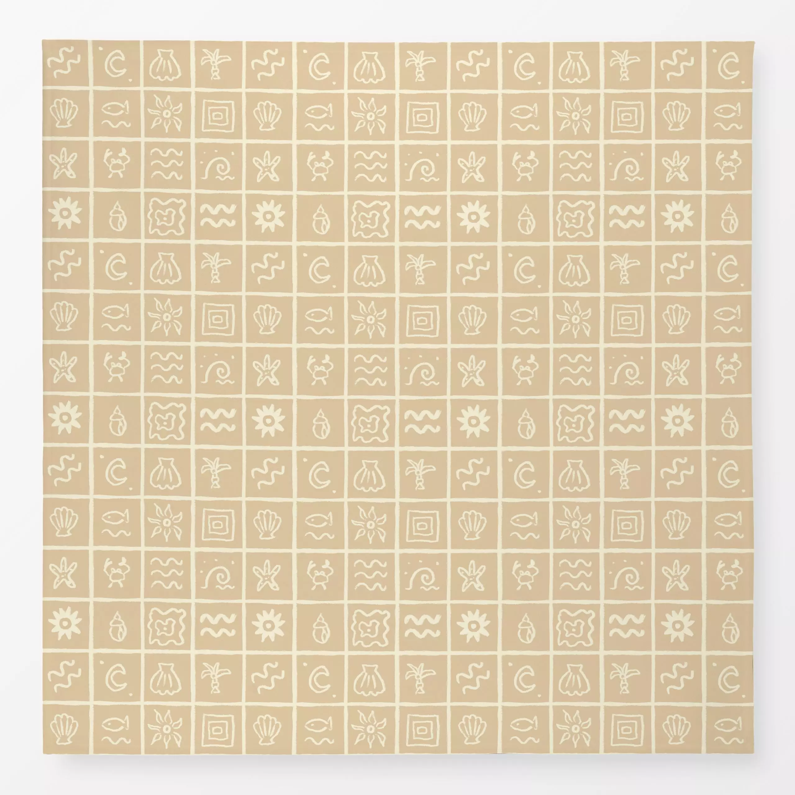 Tischdecke Strandtag Beige - Natur & Landschaft, Symbole & Muster, Reise - von „Studio Dolci"; Meer, Strand, beige, Urlaub, ...