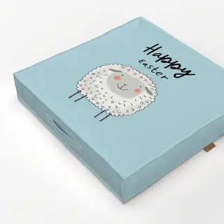 Bodenkissen Happy Easter - Schaf blau