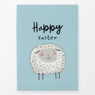 Geschirrtücher Happy Easter - Schaf blau